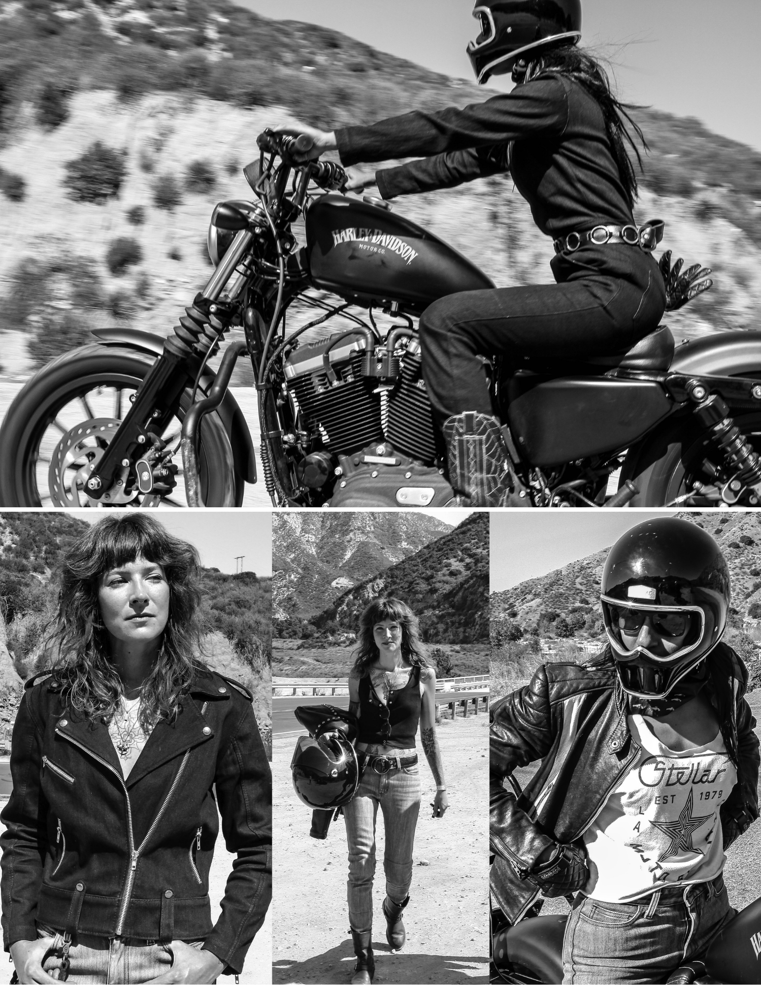 Female motorcyclists wearing stylish protective gear