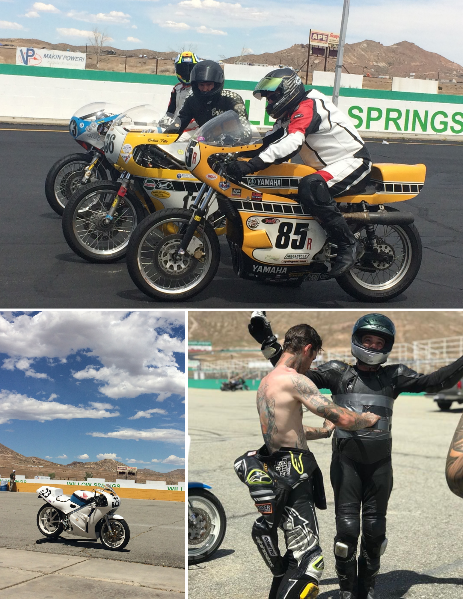 Motorcyclists at the racetrack