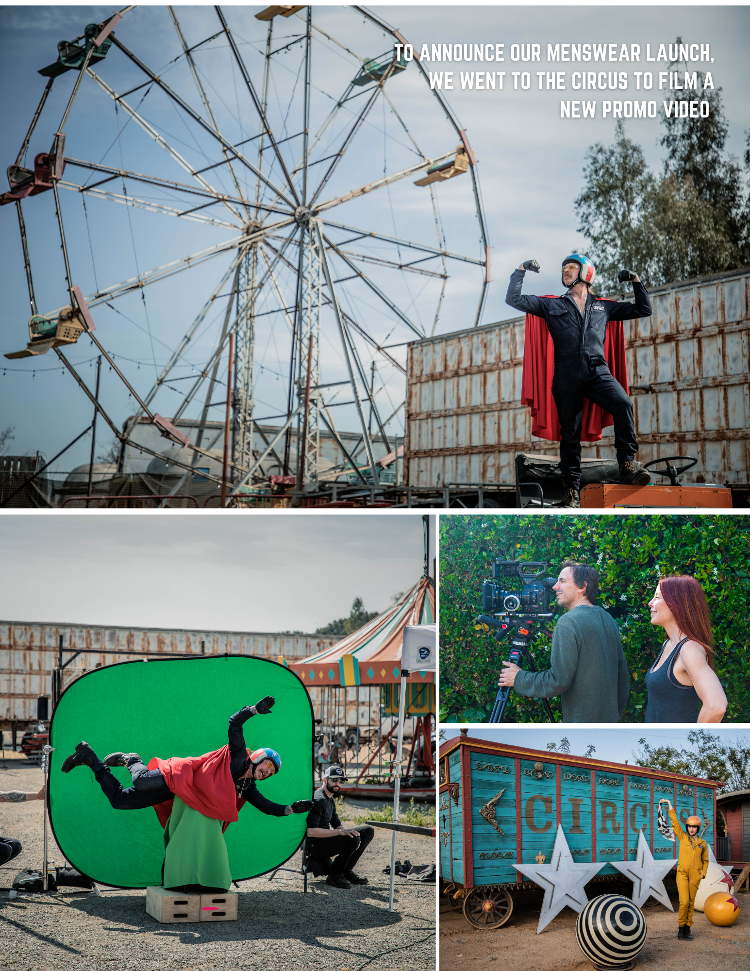 To announce our menswear launch, we went to the circus to film a new promo video 