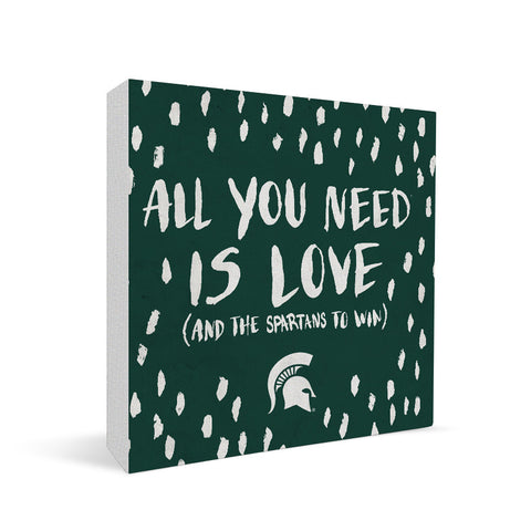 Michigan State Spartans All You Need Square Shelf Block Paulson Designs