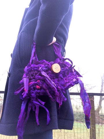 sari silk ribbon purse