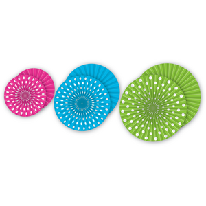 Polka Dots Hanging Paper Fans - TCR77105