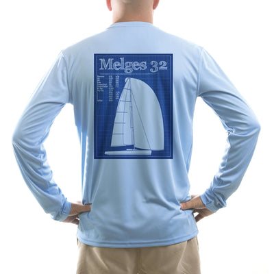 Melges 32 Class Sailboat Men's UPF 50+ UV/Sun Protection Long Sleeve T-Shirt - Altered Latitudes