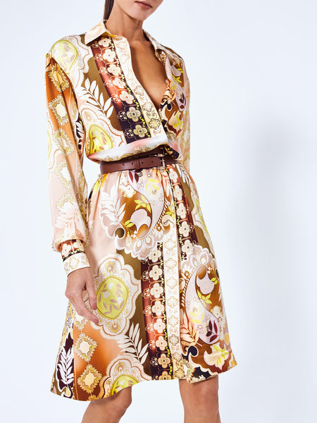 Alena Midi Shirt Dress in Paisley Blossom | Fivestory New York
