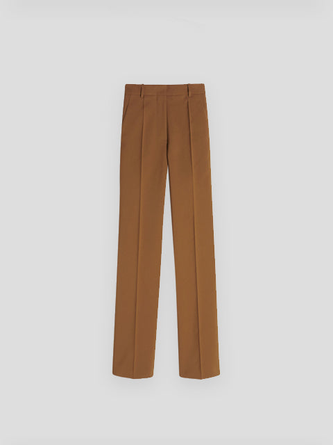 Tobacco Split Hem Straight Leg Trouser