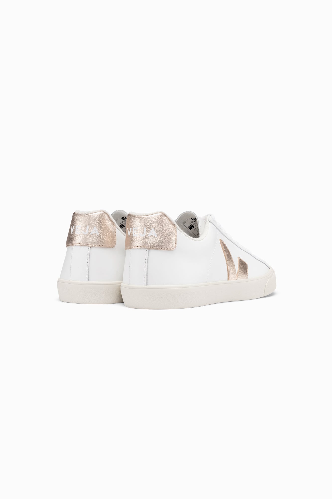 Esplar - White Leather Sneaker with Metallic V