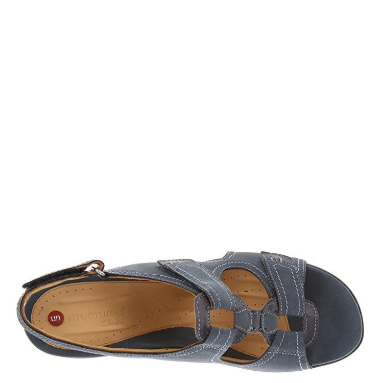 trono A veces a veces Autenticación Clarks Women's Un Orlanda Leather Sandal - Navy 68535 - ShoeShackOnline