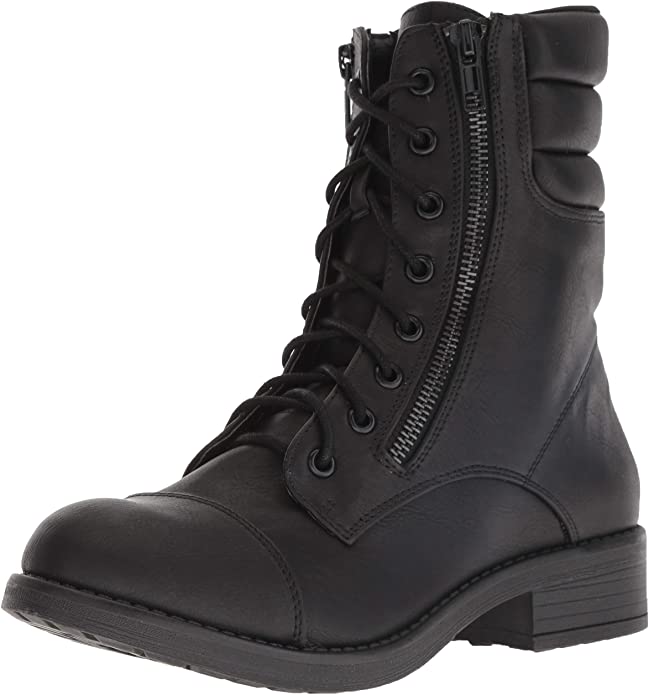 MIA Women's Maeva Combat Boot - Black GS638065 - ShoeShackOnline