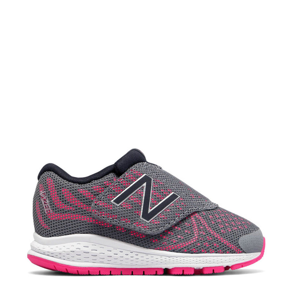 New Balance Infant Girl's Hook & Vazee Rush v2 - Grey with Pink - ShoeShackOnline