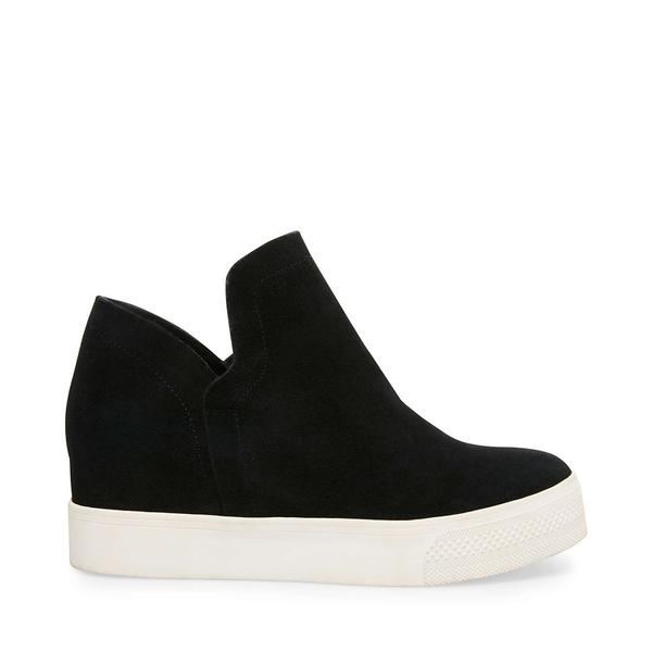 steve madden black suede wedges