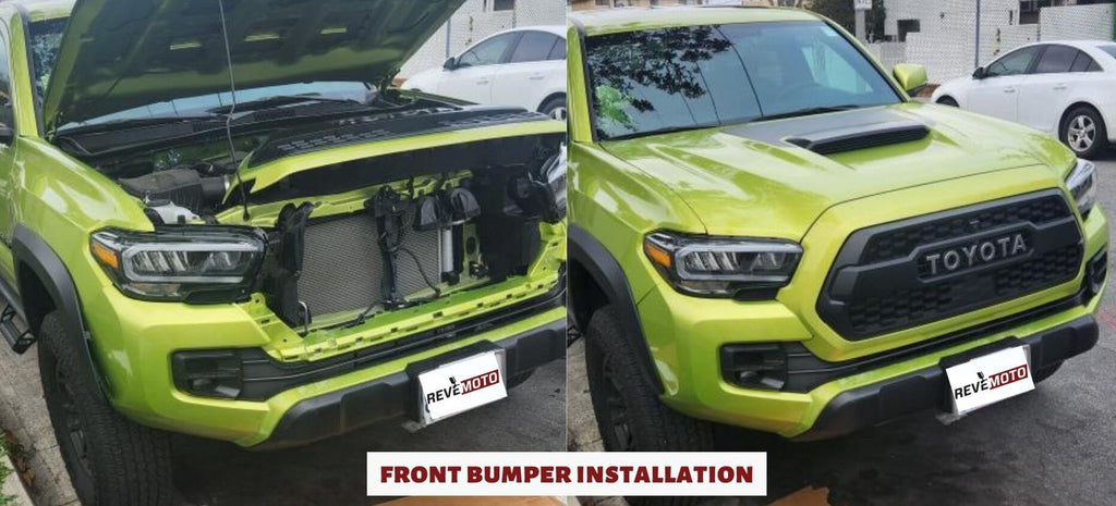 2016-2023 Toyota Tacoma Front Bumper Painted Electric Lime Effect (588) - Customer Installation