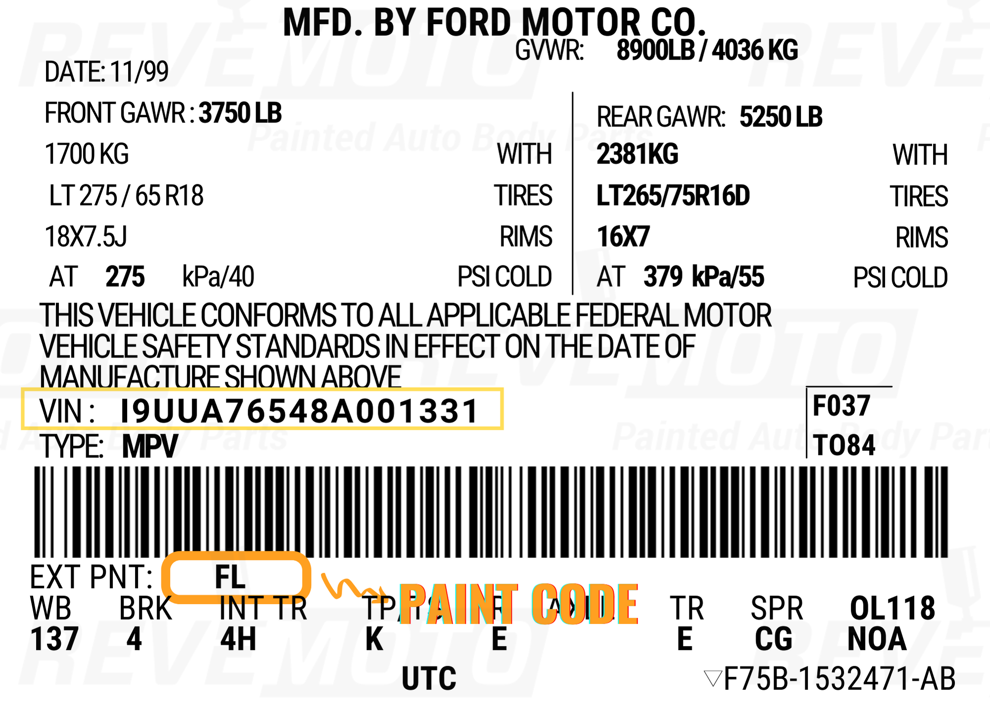 manufacturing code