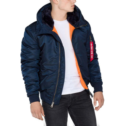 Alpha Industries MA-1 Hooded Bomber Jacket Rep Blue | Military