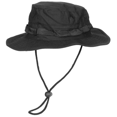 Short-Brim Boonie Bush Hat Black - Free UK Delivery