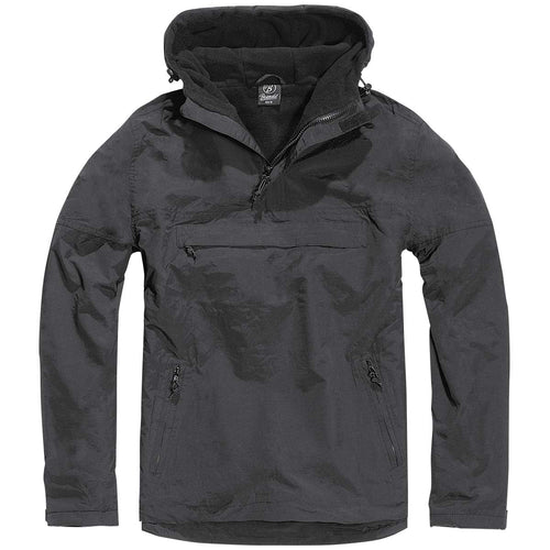 Brandit Windbreaker Jacket Black Fleece Lined - Free Delivery