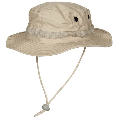 British Coyote Rip Stop Boonie Hat with Neck Flap - Sun Peak Bucket Bush Cap  New