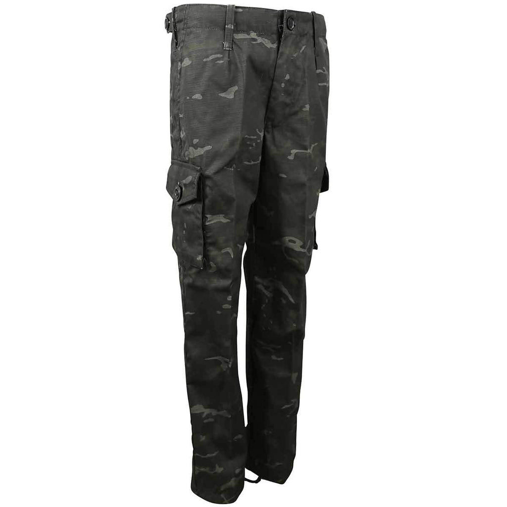 Kids Black Camo Combat Trousers 3-12 Years| Military Kit