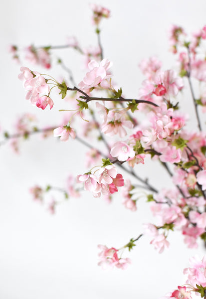 Faux quince stem arrangement for Spring decor decorating