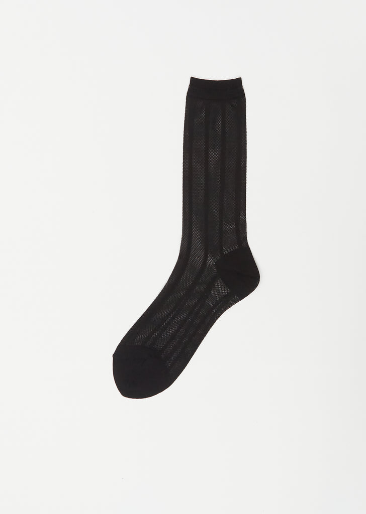 Cotton Cashmere Low Gauge Socks — Black – La Garçonne