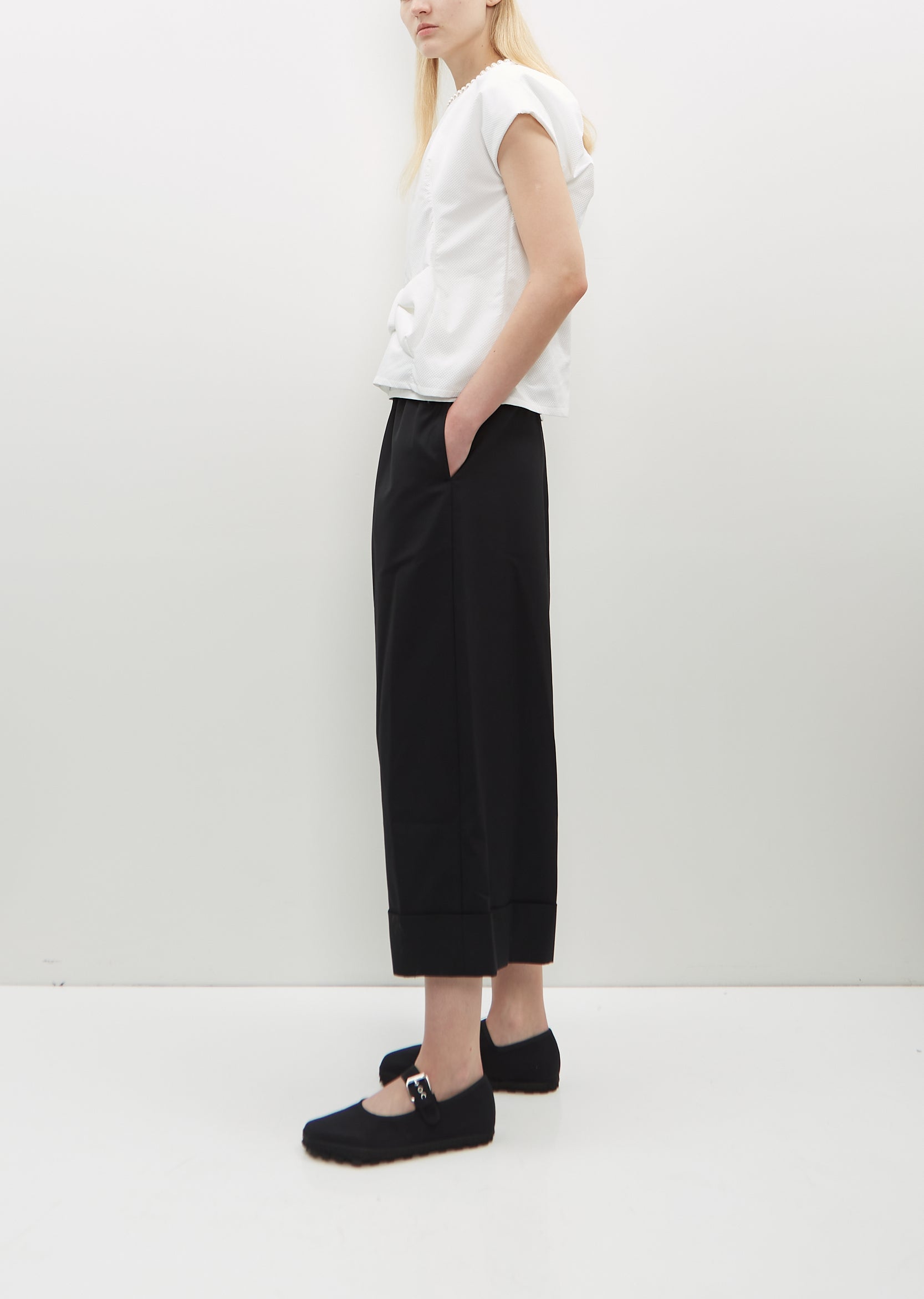 Shop Junya Watanabe Bow And Pearl Top In White