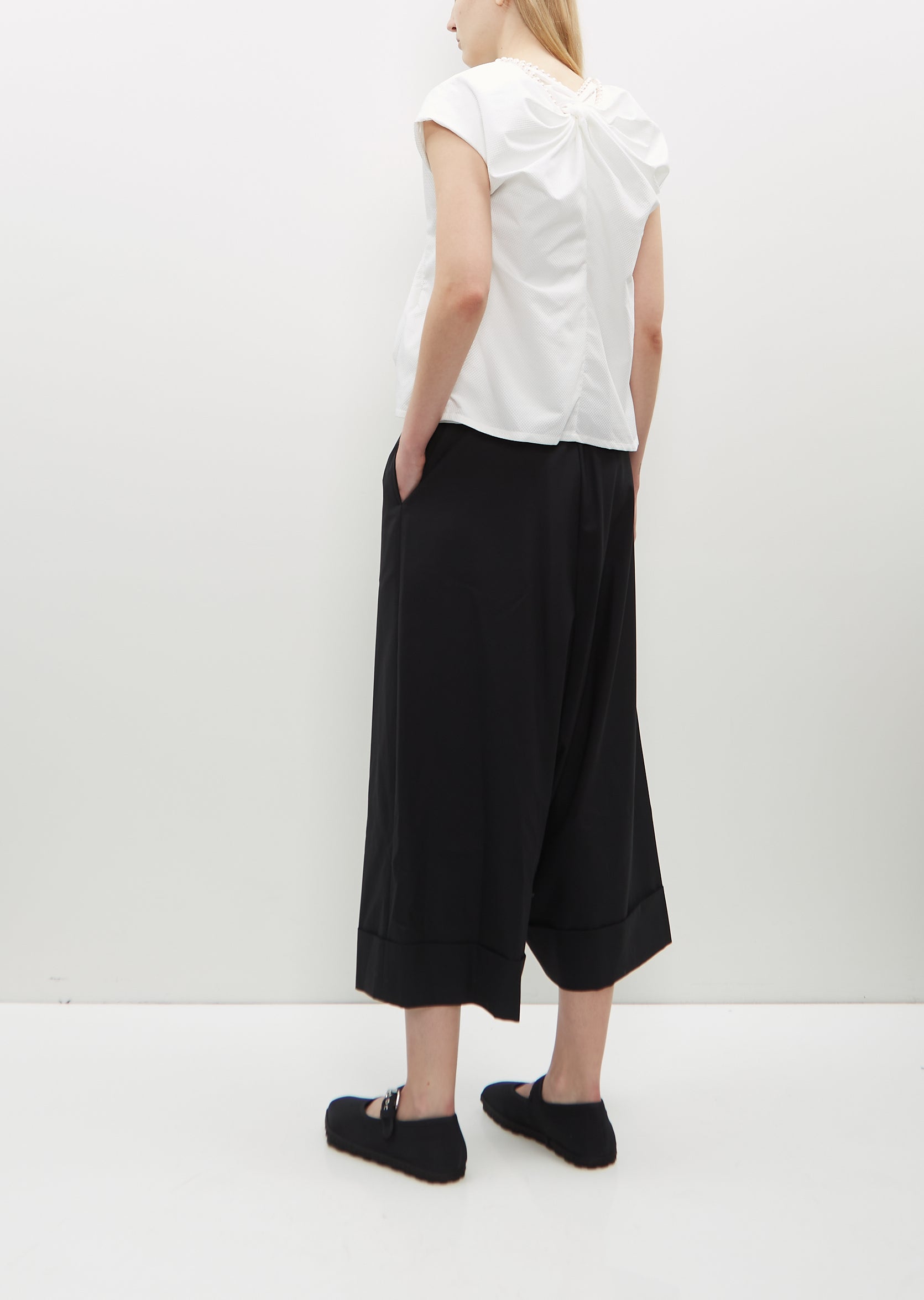 Shop Junya Watanabe Bow And Pearl Top In White