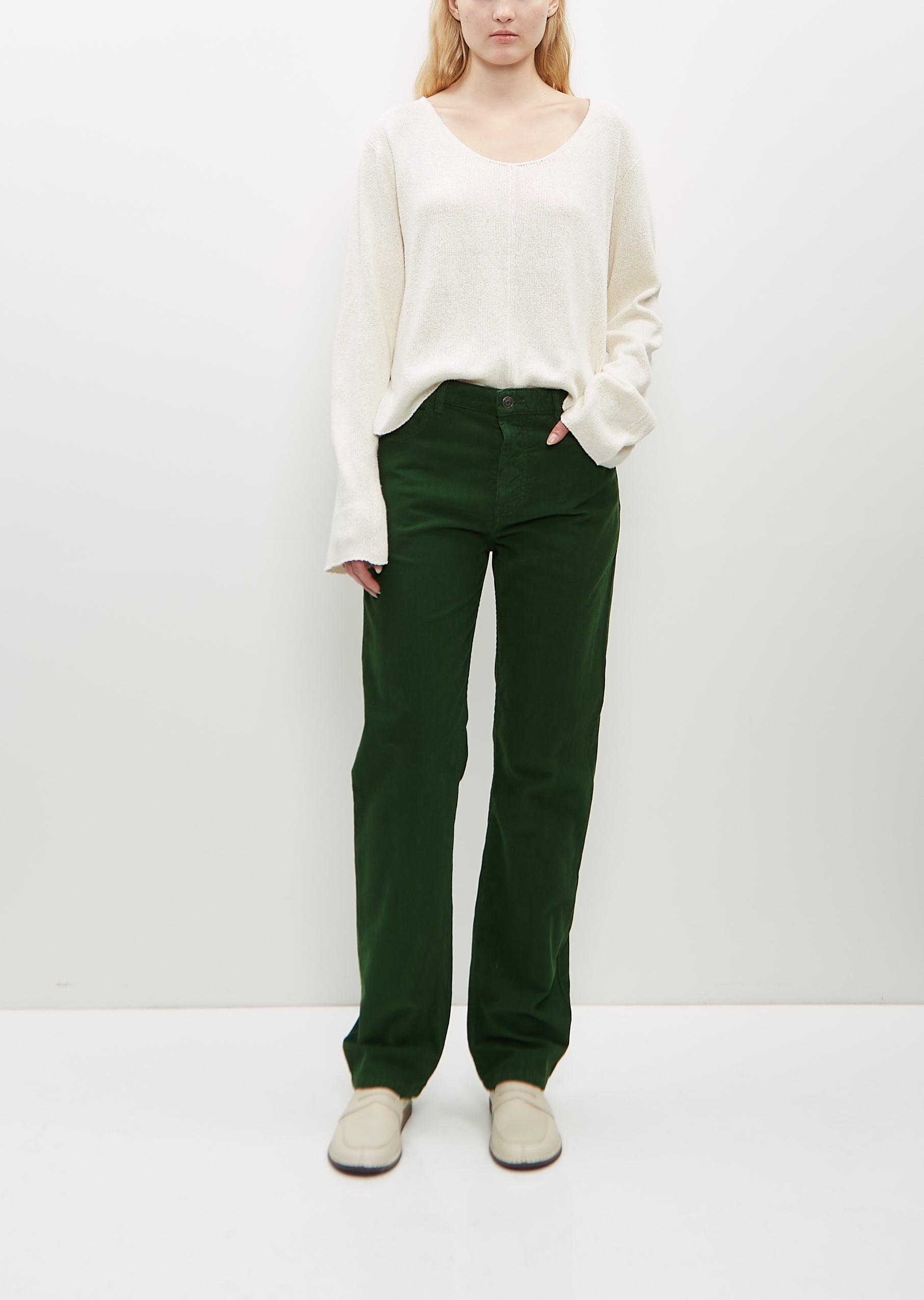 Shop The Row Carlind Pant In Pine Green