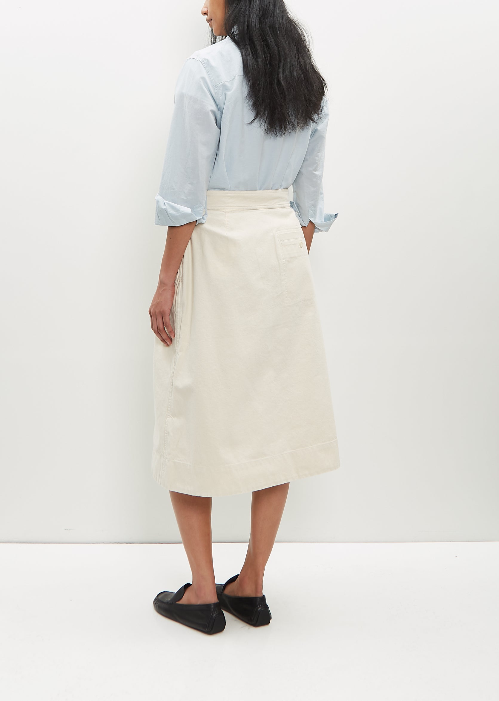 Shop Mhl By Margaret Howell Cinch Waist Skirt In White