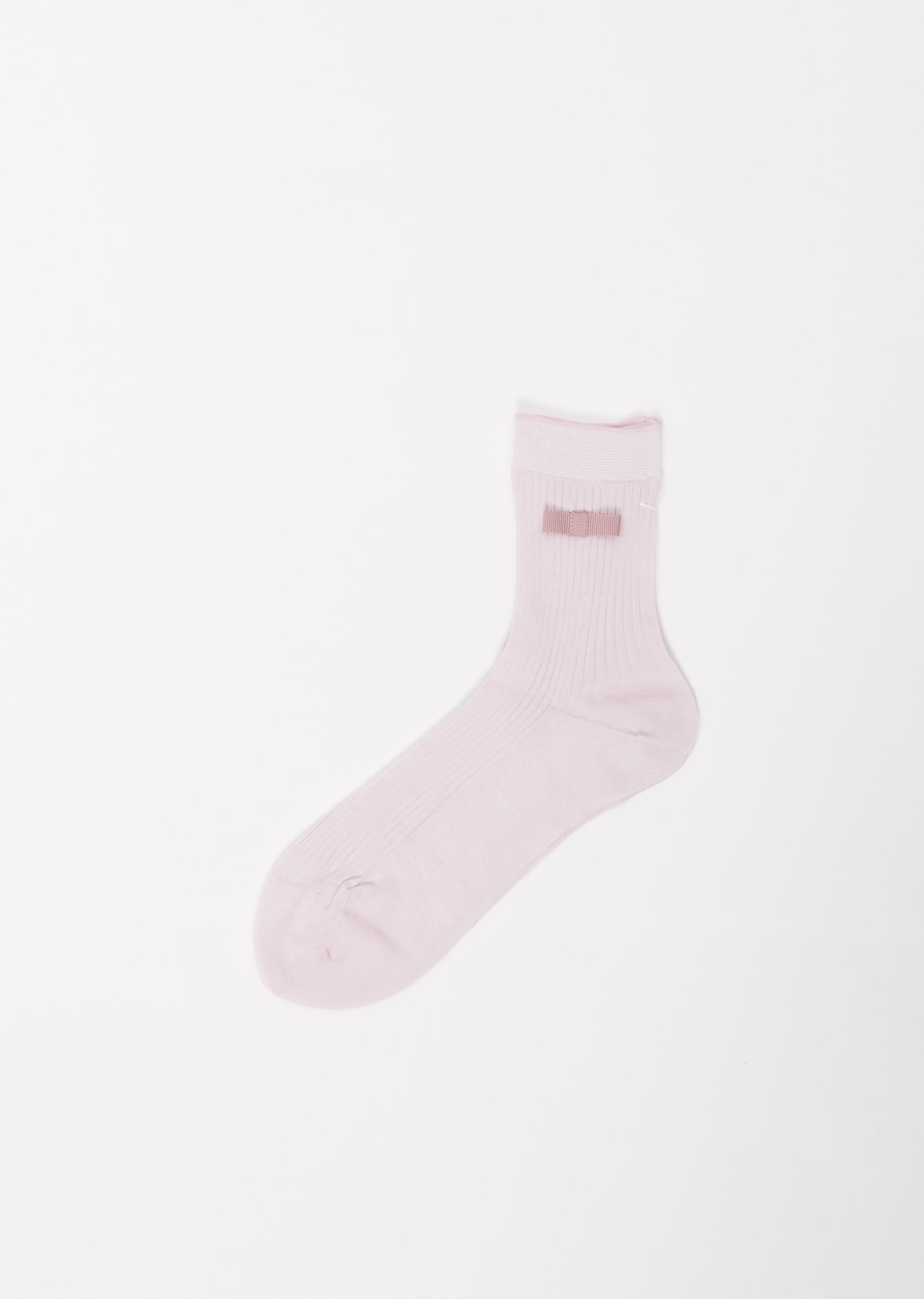 Shop Antipast Bow Ribbed Socks In Light Pink
