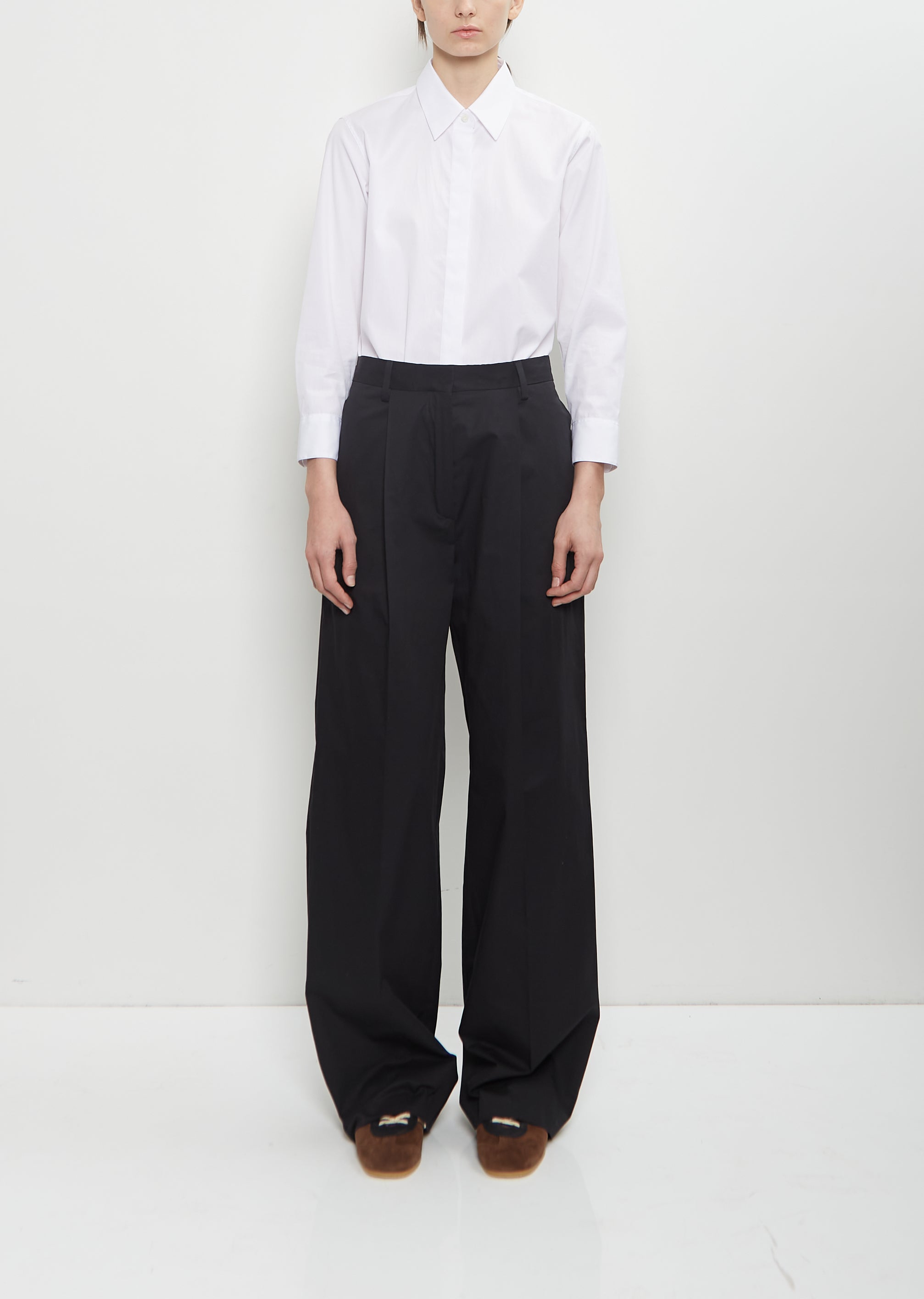 Dries Van Noten Cotton Portias Pants In Black