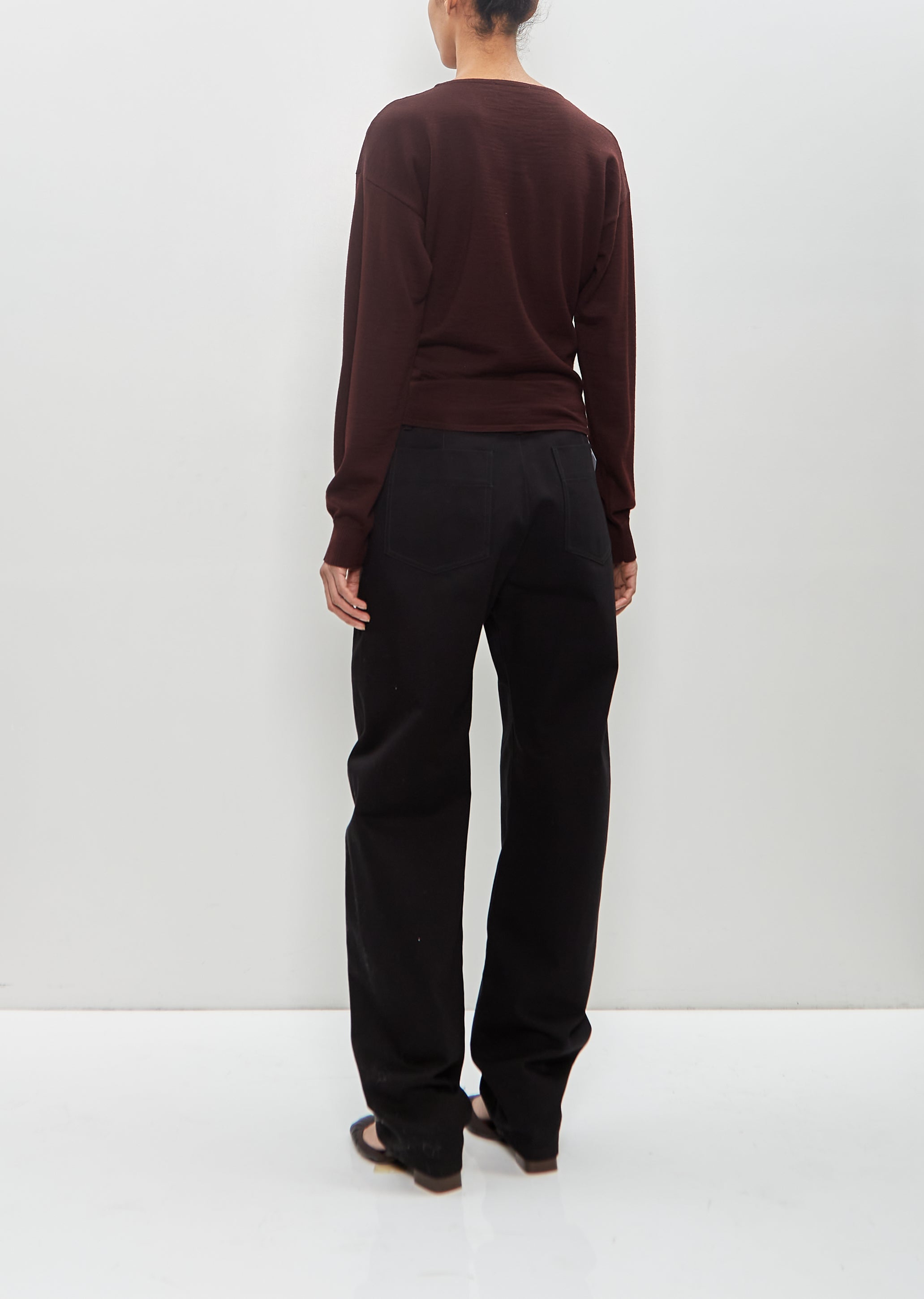 Lemaire Cotton Five Pocket Twisted Pants In Black