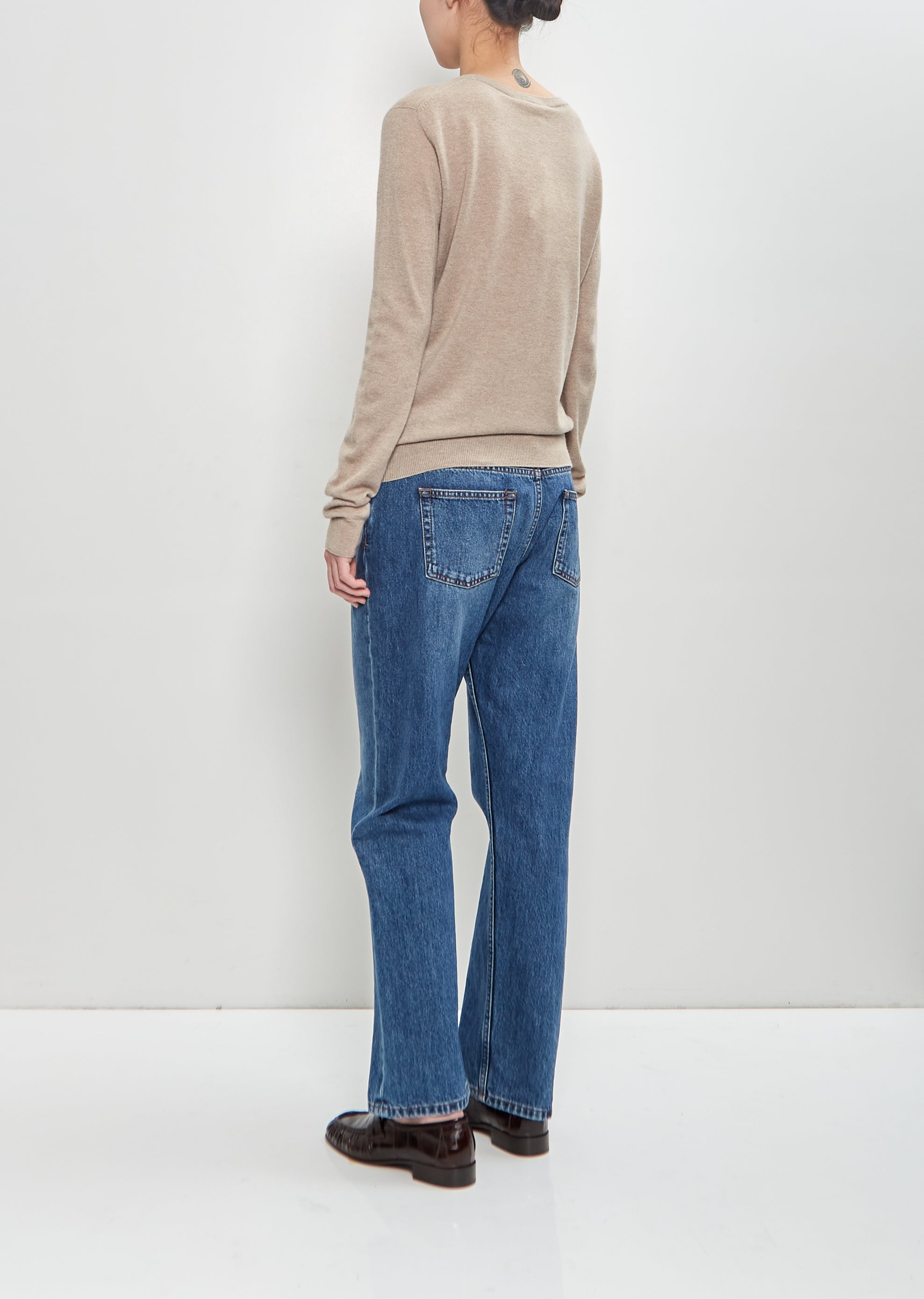 The Row Cashmere Jazor Sweater In Beige Melange