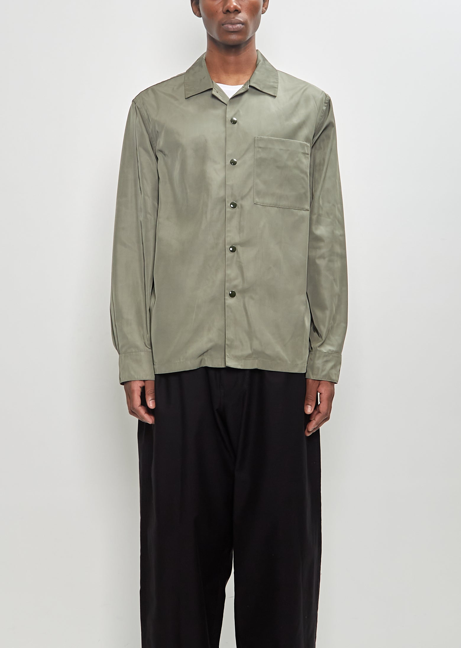 Dries Van Noten Men Cornish Shirt In Khaki