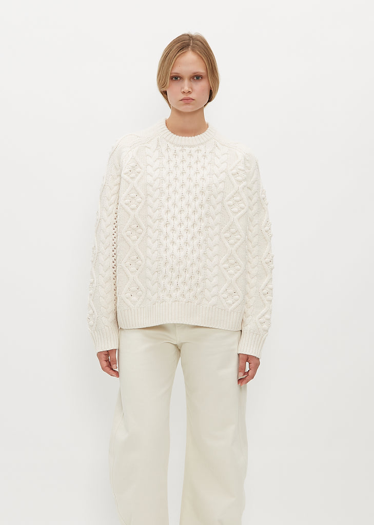 Loulou Studio Beige Galli Sweater - Stone