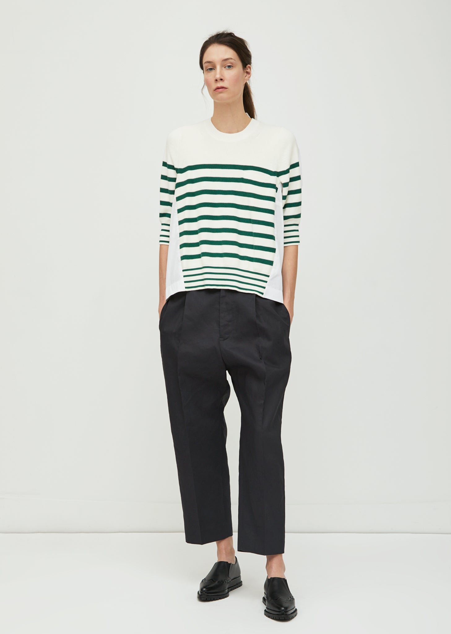 Classic Cotton Knit Top by Sacai- La Garçonne