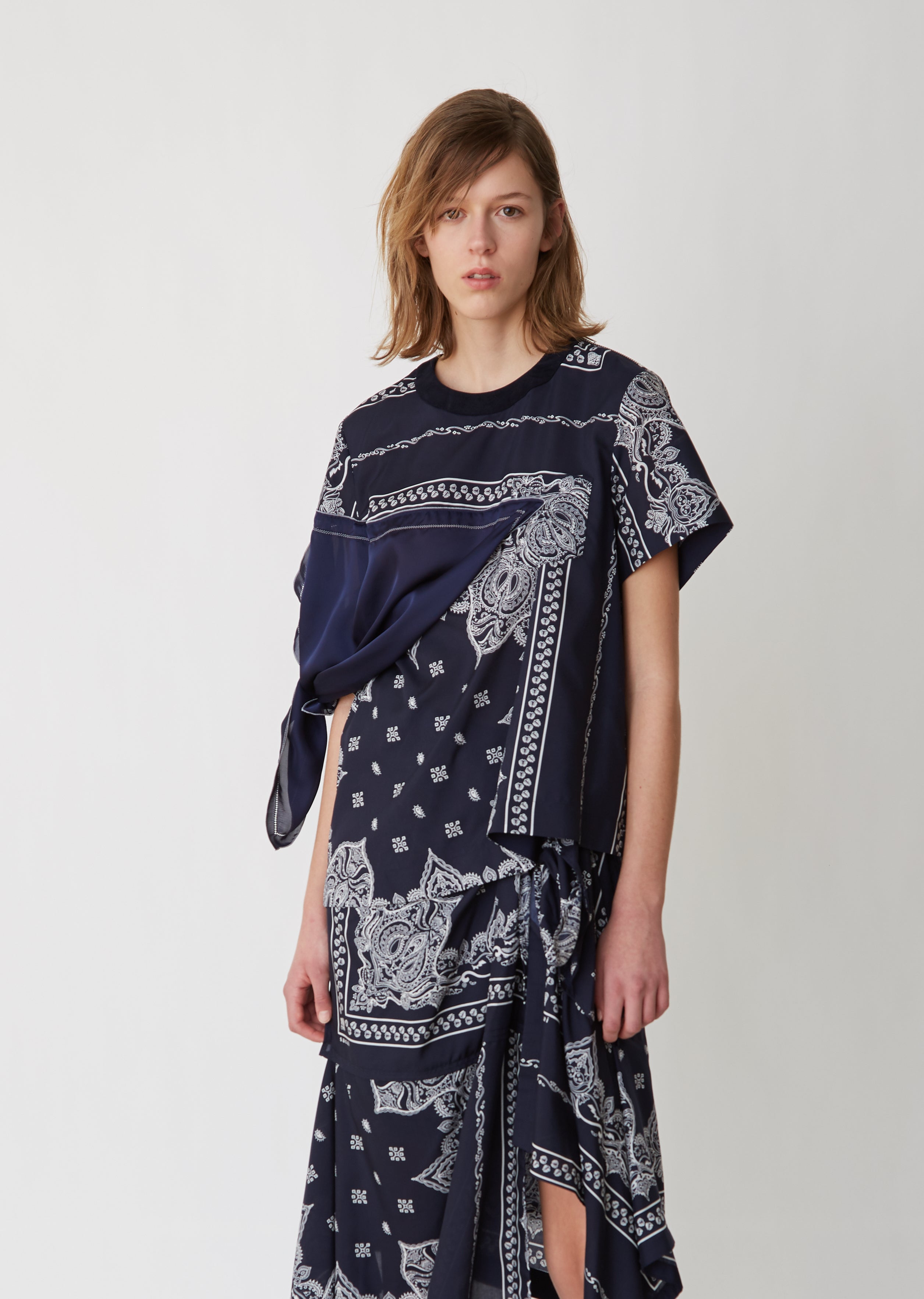 Bandana Print Top by Sacai- La Garçonne