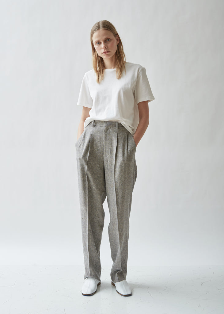 Pleated Tweed Silk Pants – La Garçonne