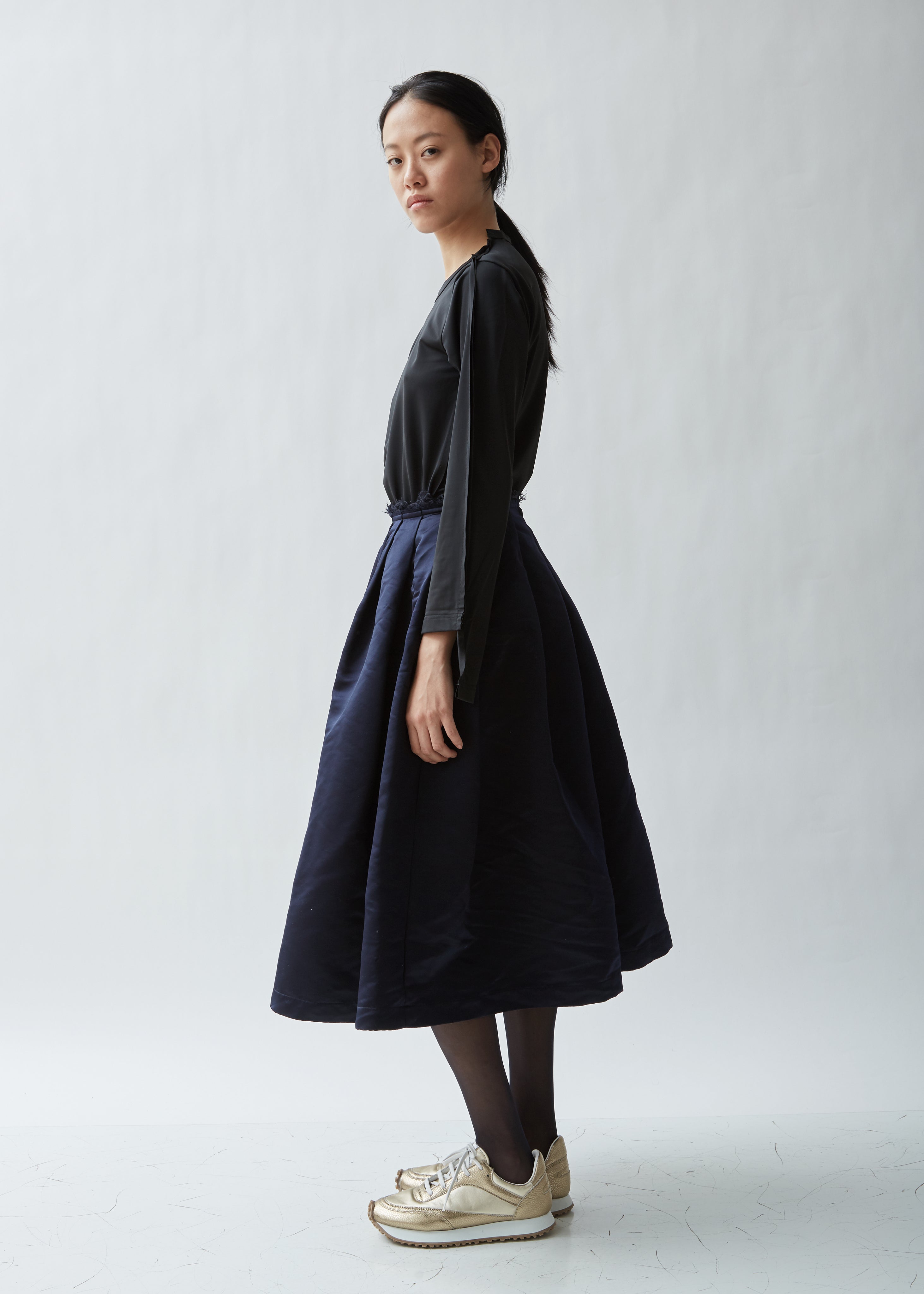 Pleated Satin Garment Treated Skirt – La Garçonne