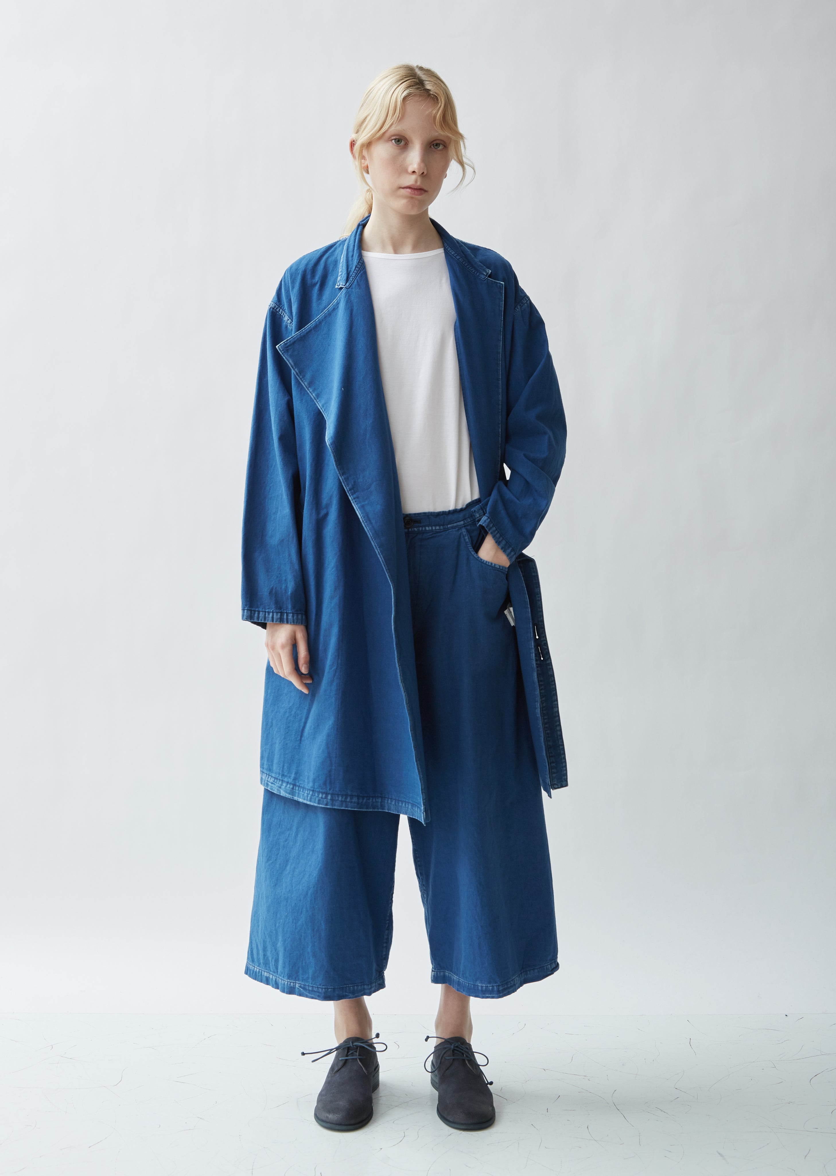 Denim Asymmetrical Box Pocket Coat – La Garçonne