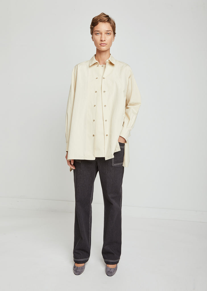 Bystri Washed Poplin Blouse by Nehera- La Garçonne