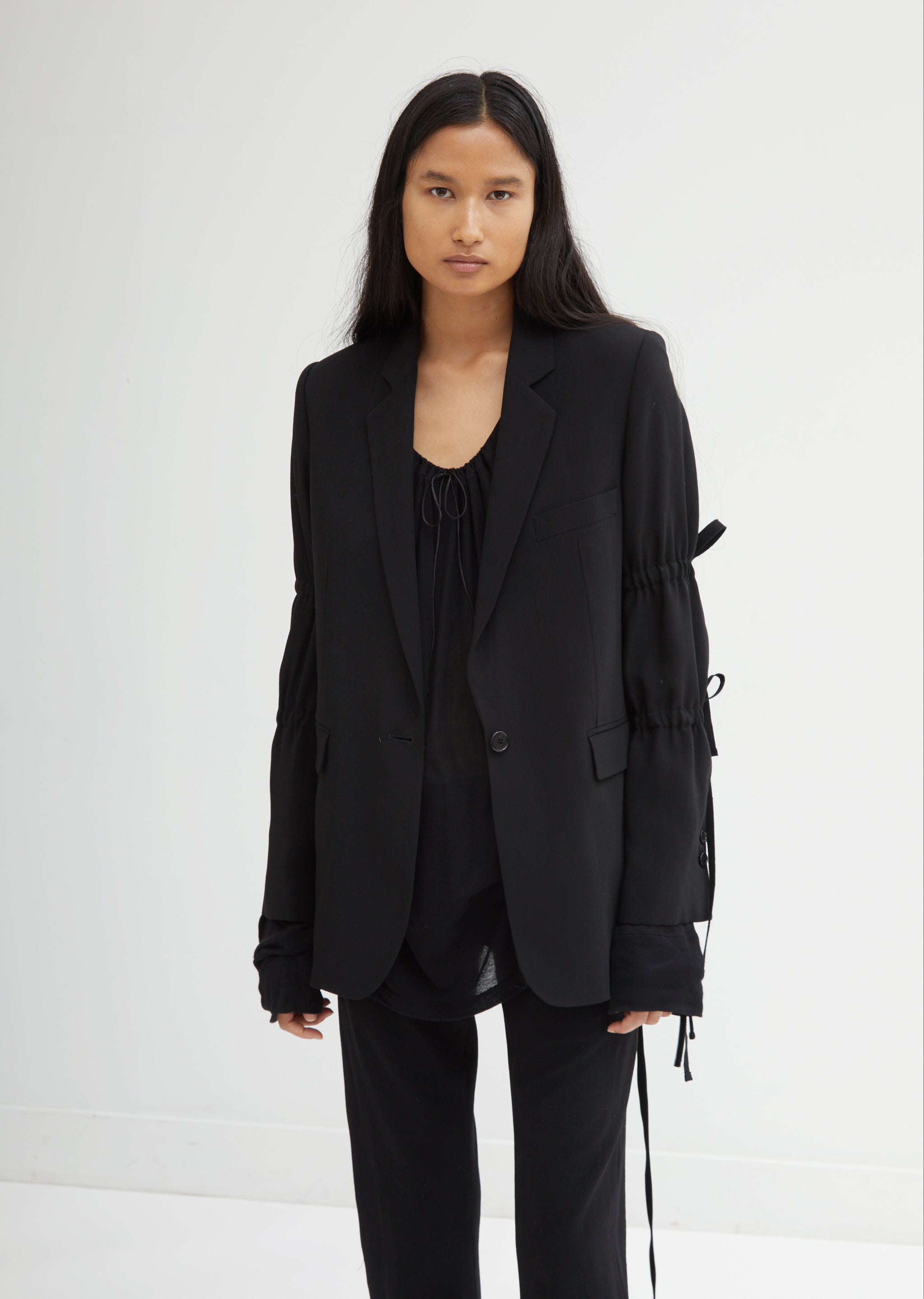 Blazer With Ribbon Details On The Sleeves by Ann Demeulemeester- La ...