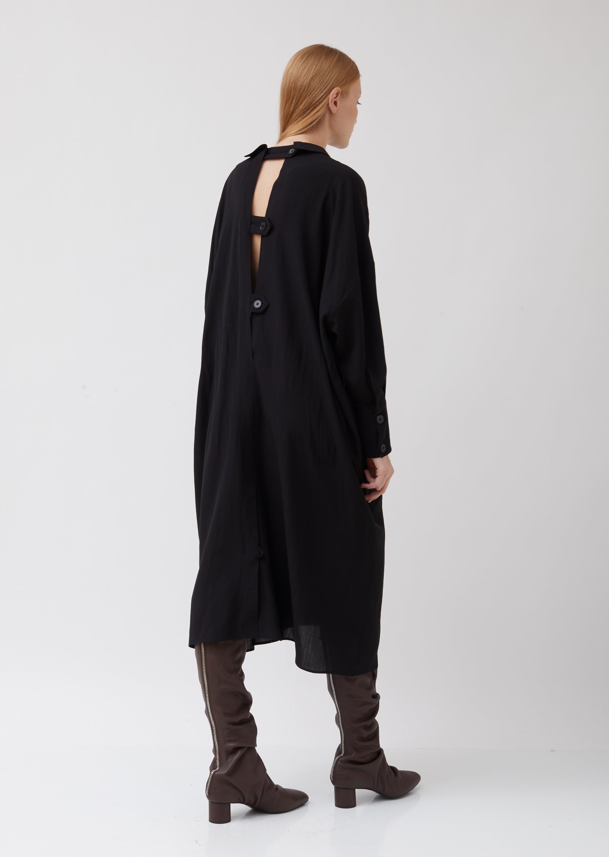 Wool-Linen Belted Trench Dress – La Garçonne