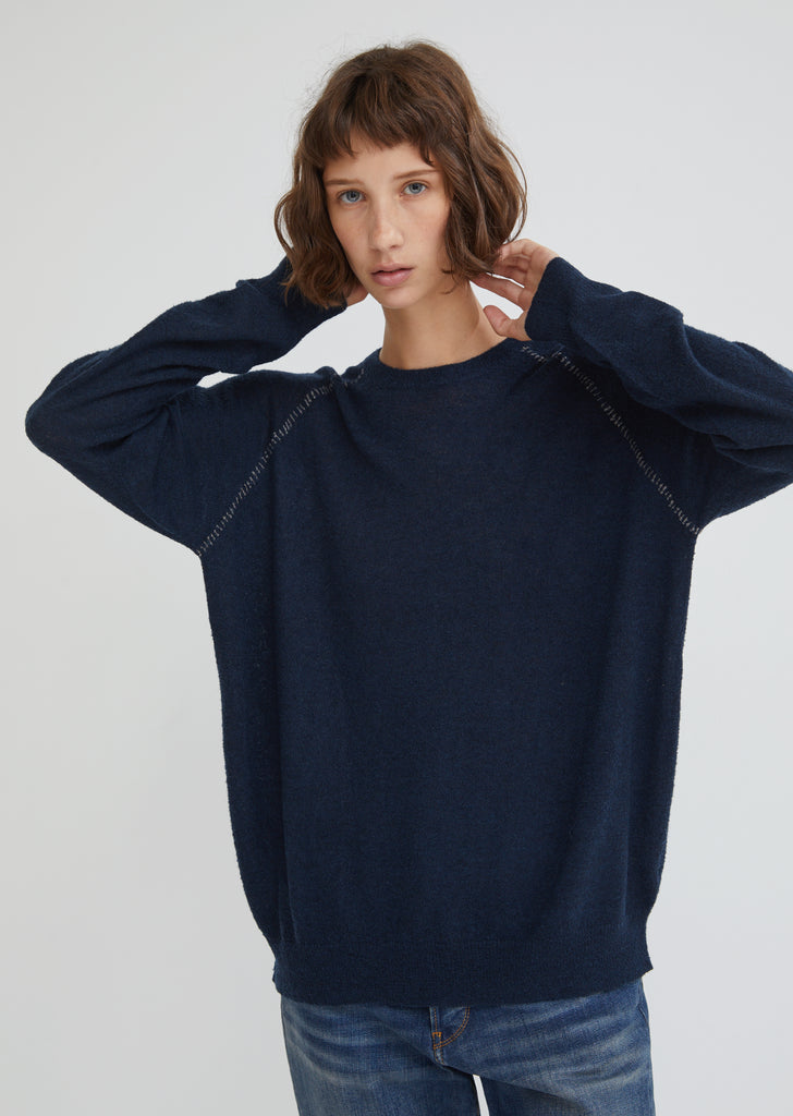 Melange Linked Stitch Sweater by 6397- La Garçonne