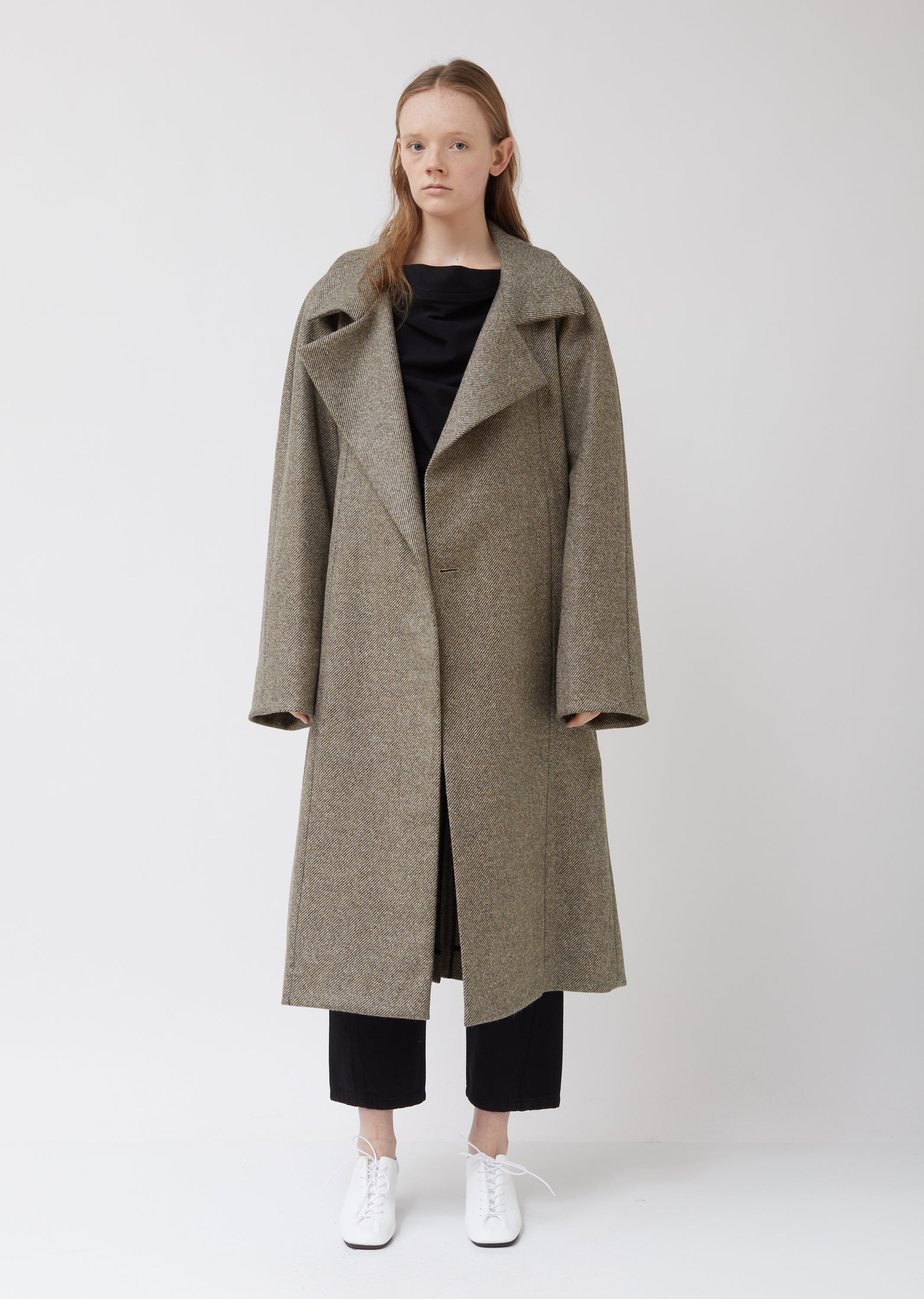 Asymetrical Wool Wrap Coat – La Garçonne