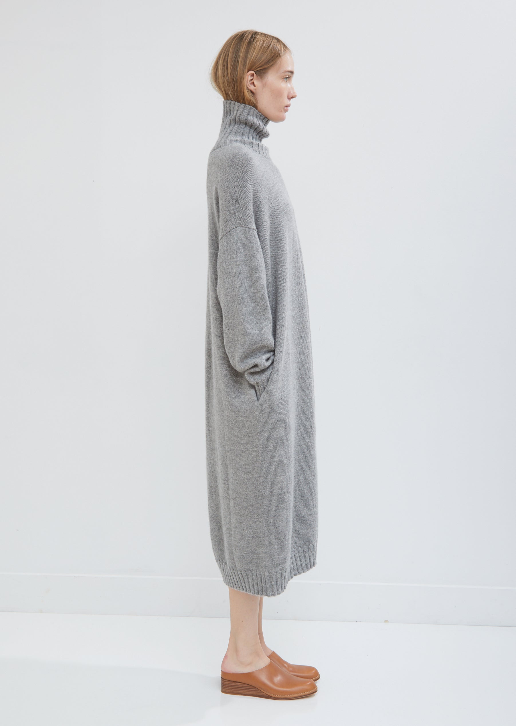 Baby Alpaca Turtleneck Dress by Lauren Manoogian- La Garçonne