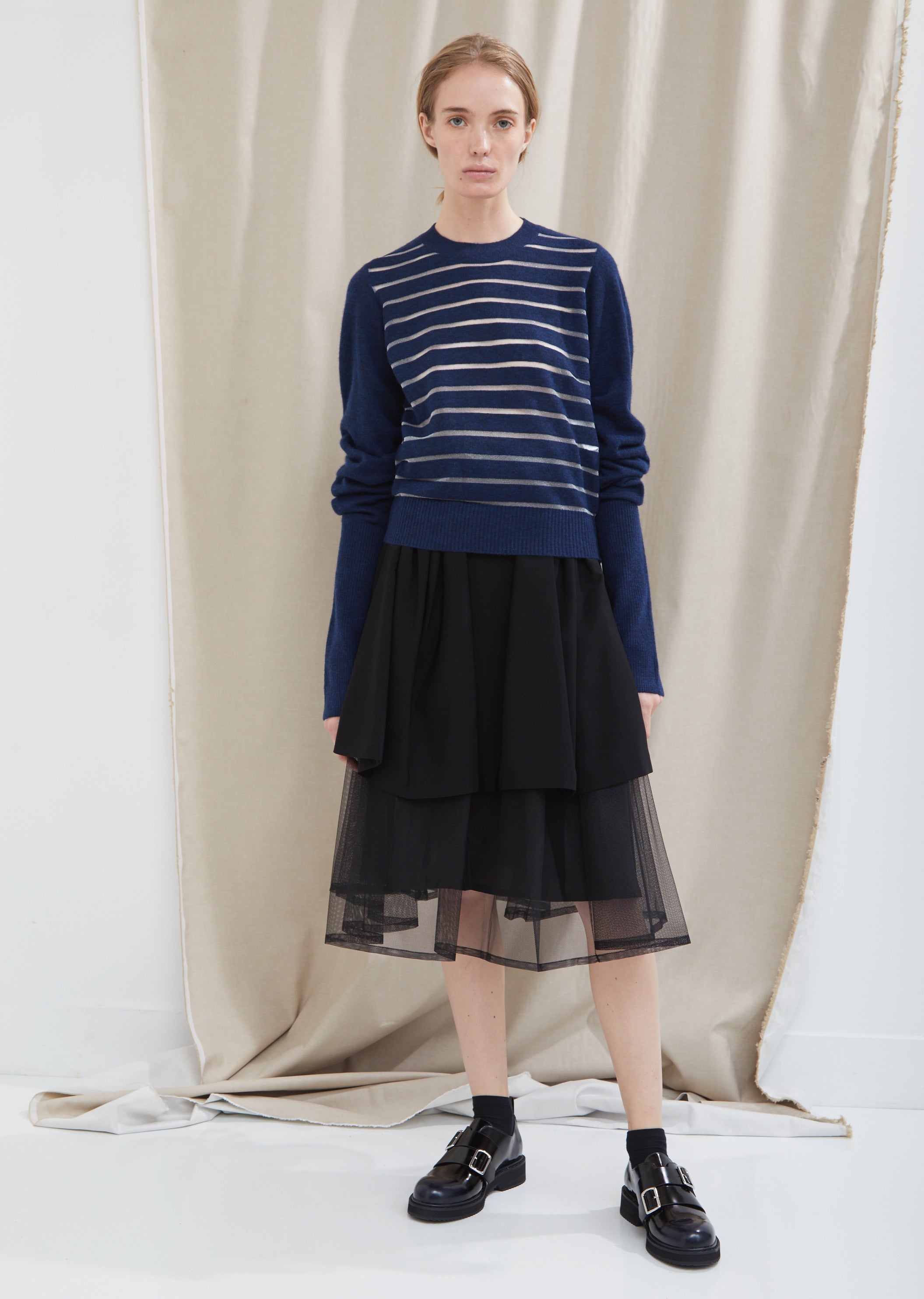 Horizontal Stripe Knit Sweater by Noir By Kei Ninomiya- La Garçonne