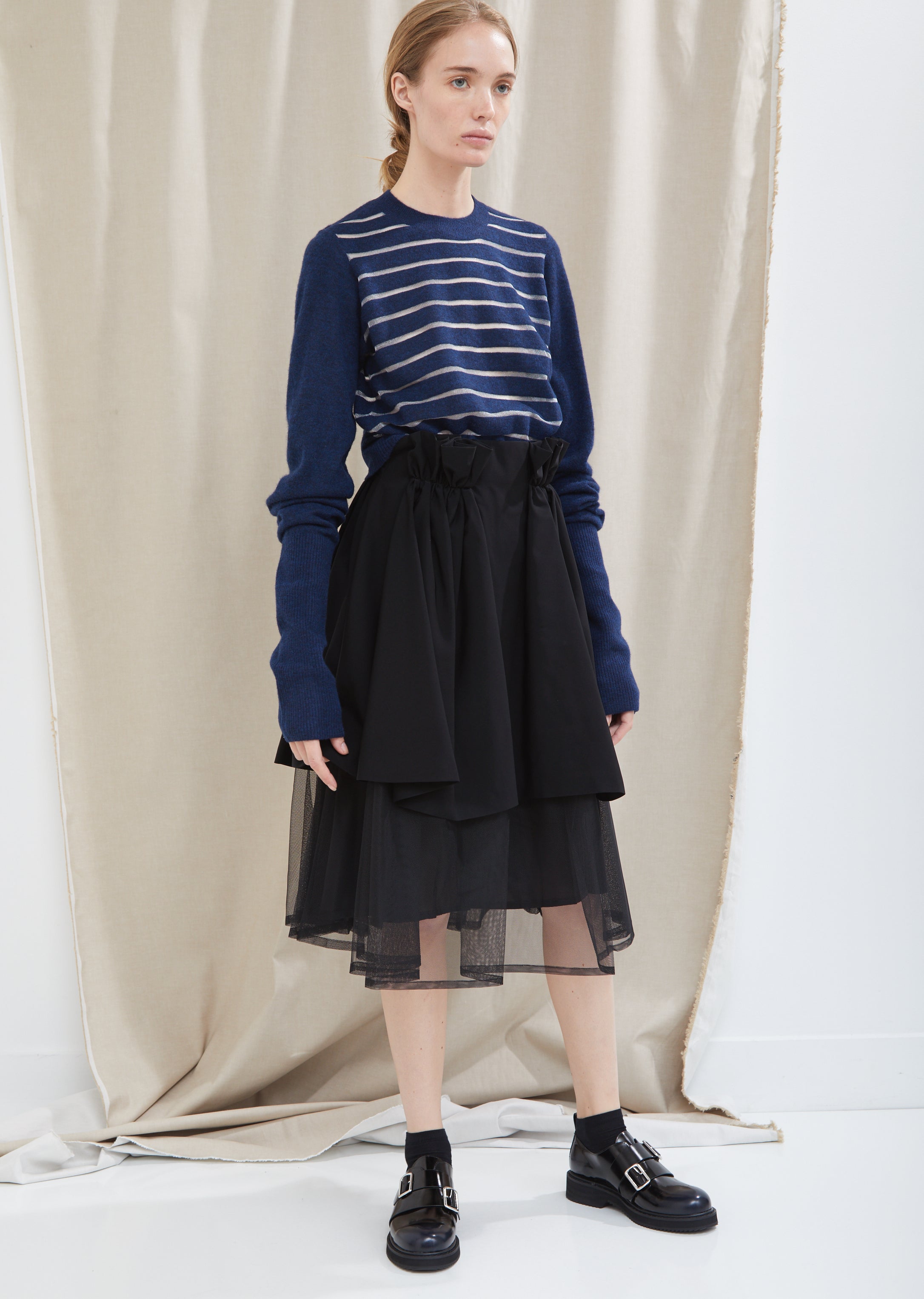 Grosgrain and Tulle Layered Skirt by Noir By Kei Ninomiya- La Garçonne
