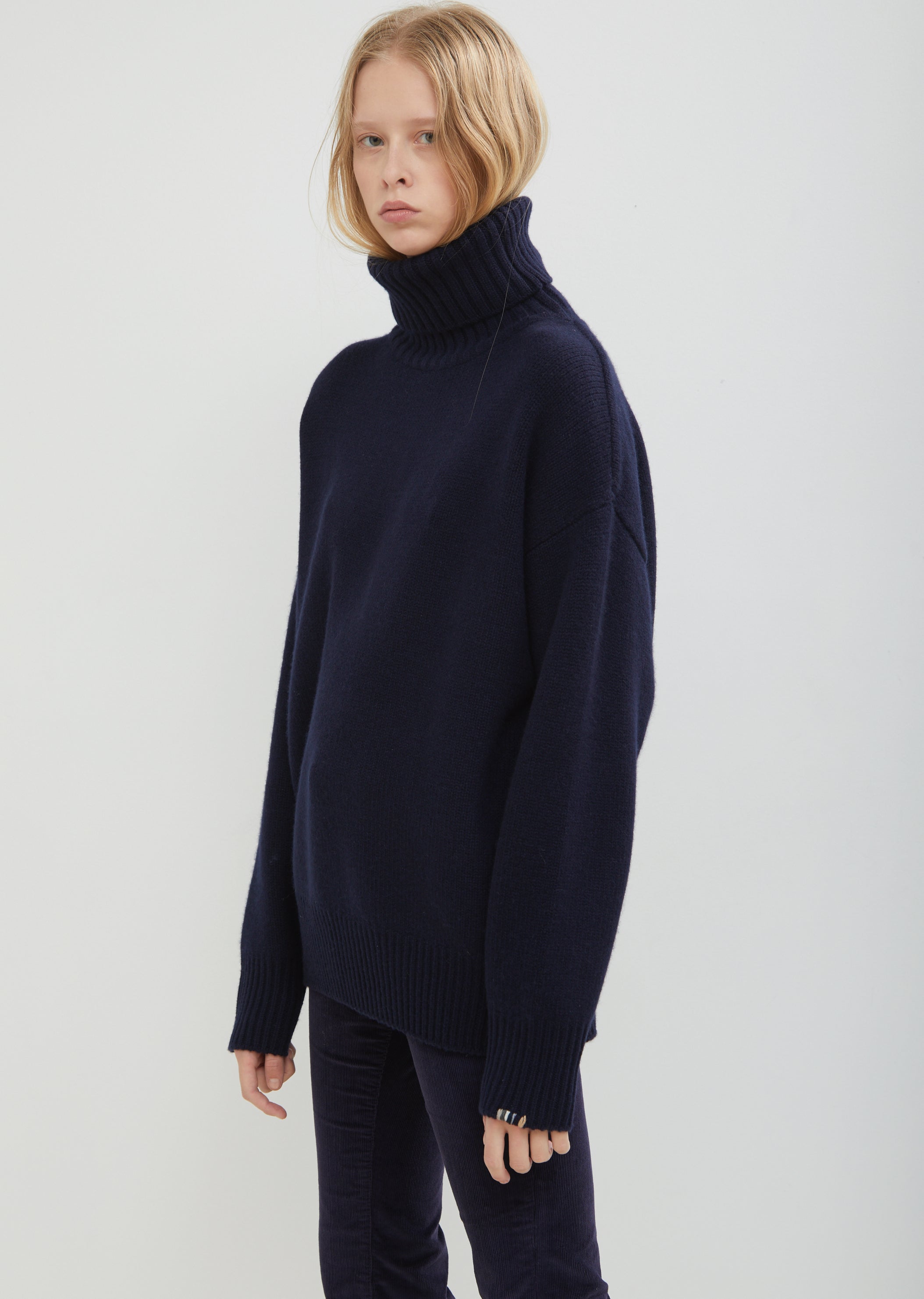 Oversize Xtra Cashmere Roll Neck Sweater by Extreme Cashmere- La Garçonne