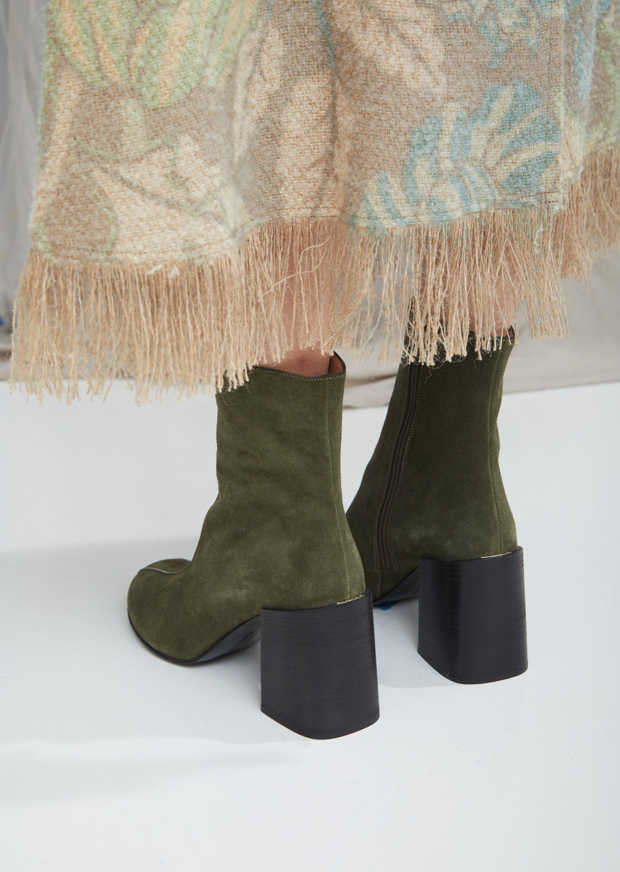 Saul Suede Stacked Heel Boots by Acne 