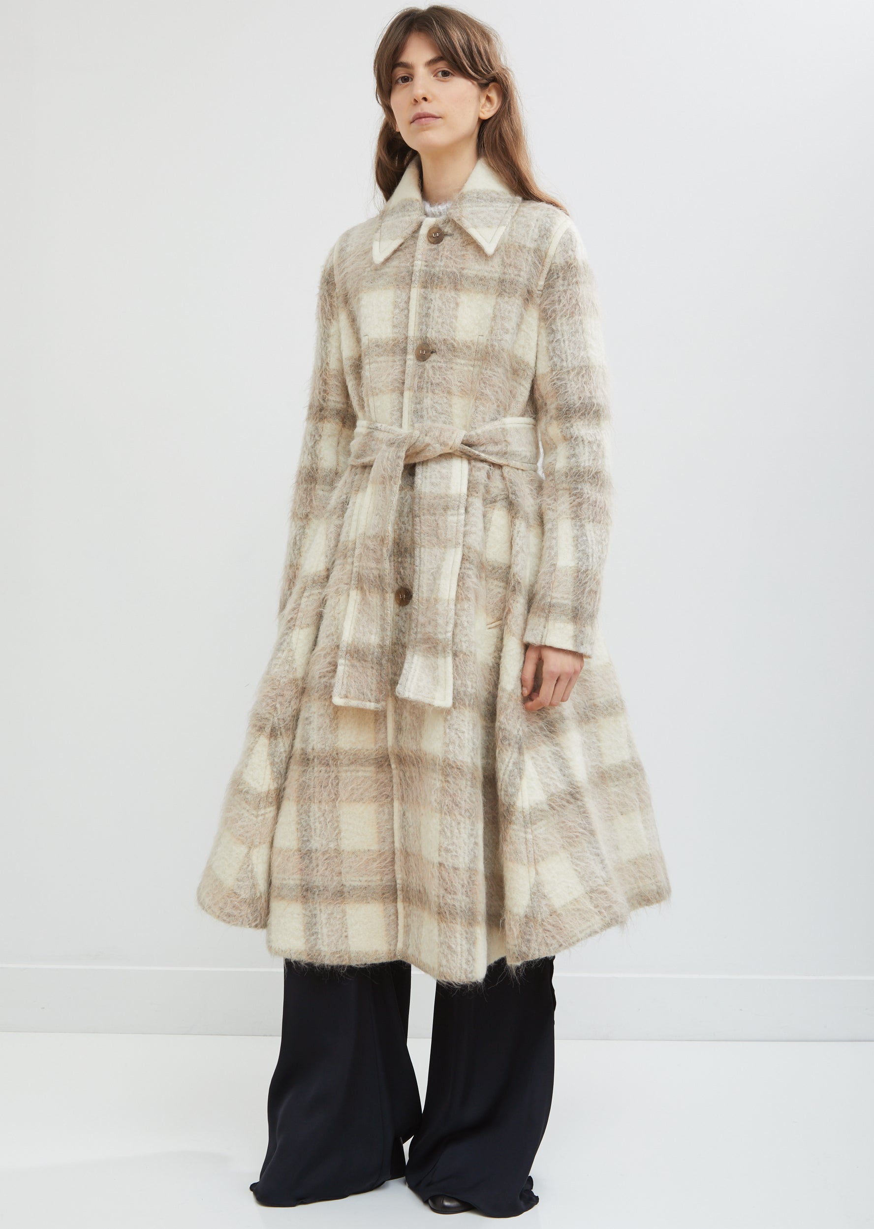 Mohair Alpaca Check Coat by Acne Studios- La Garçonne