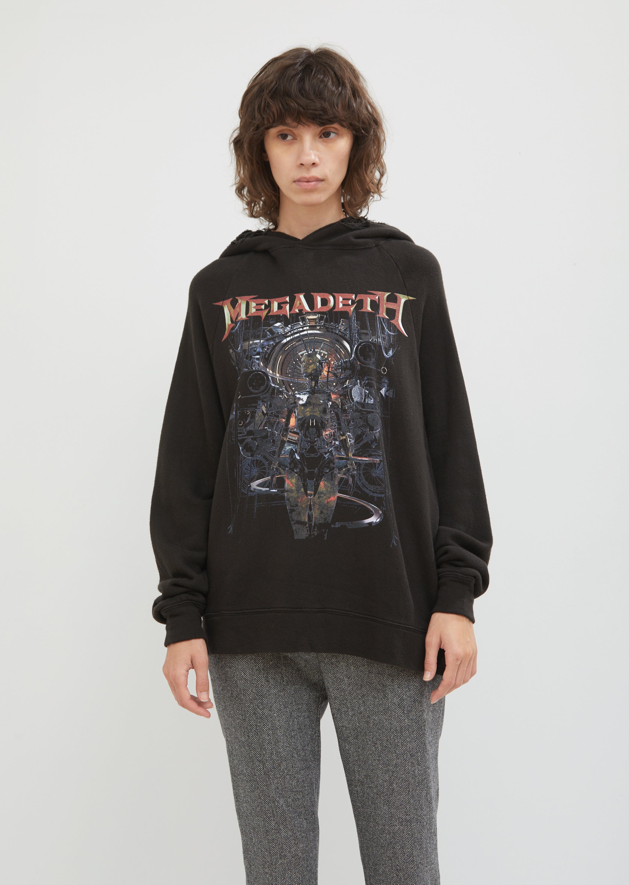 Distressed Megadeth Machina Hoodie by R13- La Garçonne